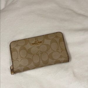 Coach Brown Signature Zip Wallet